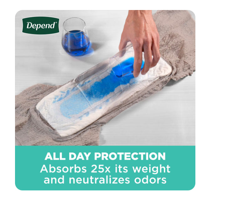 Brand New Depend Fresh Protection Adult Incontinence Disposable Underwear for Men - Maximum Absorbency - Gray