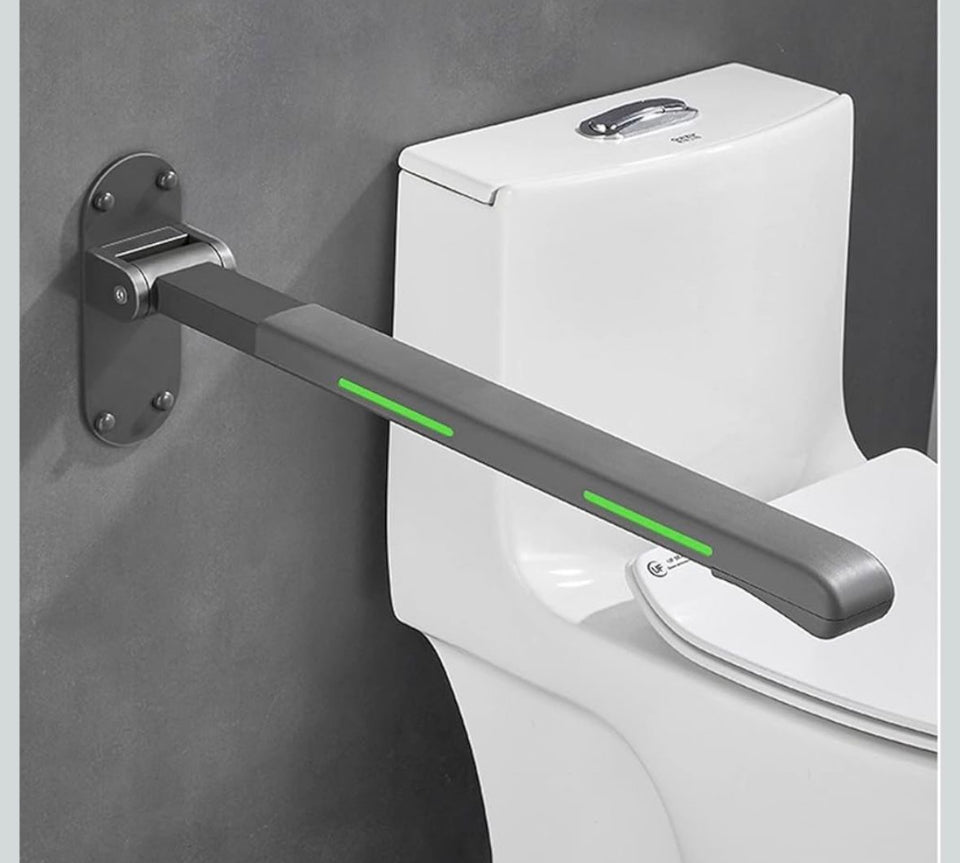 Open Box New KQWBEWQ Bathroom Folding Grab Bar,Flip Up Grab Bars with Indicators, Safety Rail Wall Mounted,Non Slip Waterproof Toilet Grab Bars, Foldi