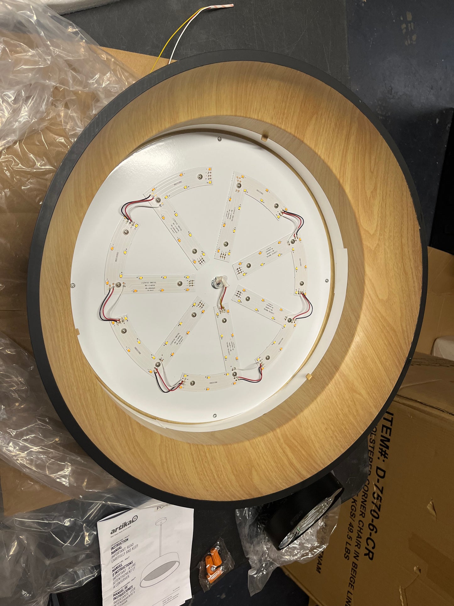 Artika Alton 43-Watt Integrated LED Black 5 CCT Modern Hanging Pendant Chandelier Light Fixture for Dining Room or Kitchen