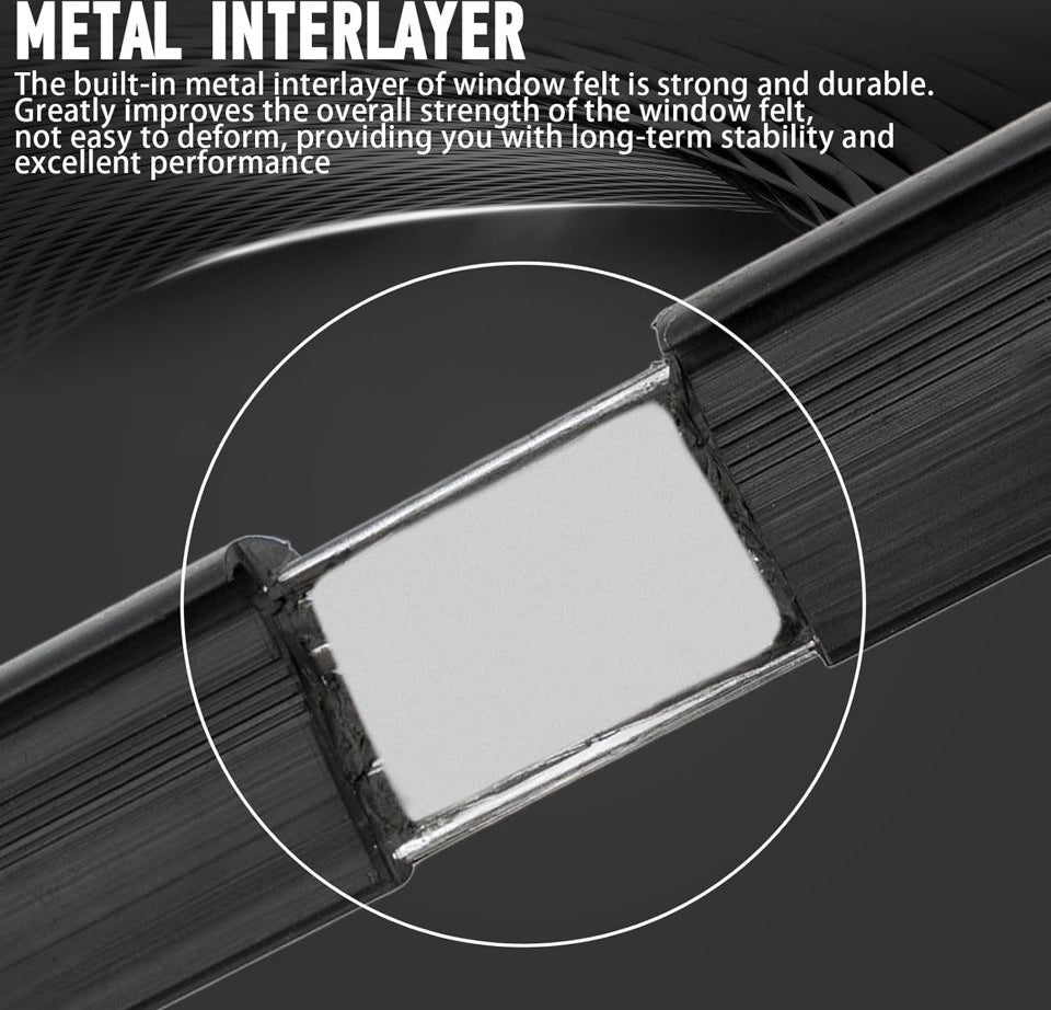 Open Box WEILEITE Front Door Window Channel Felt Trim Seal Weather Stripping Kit 