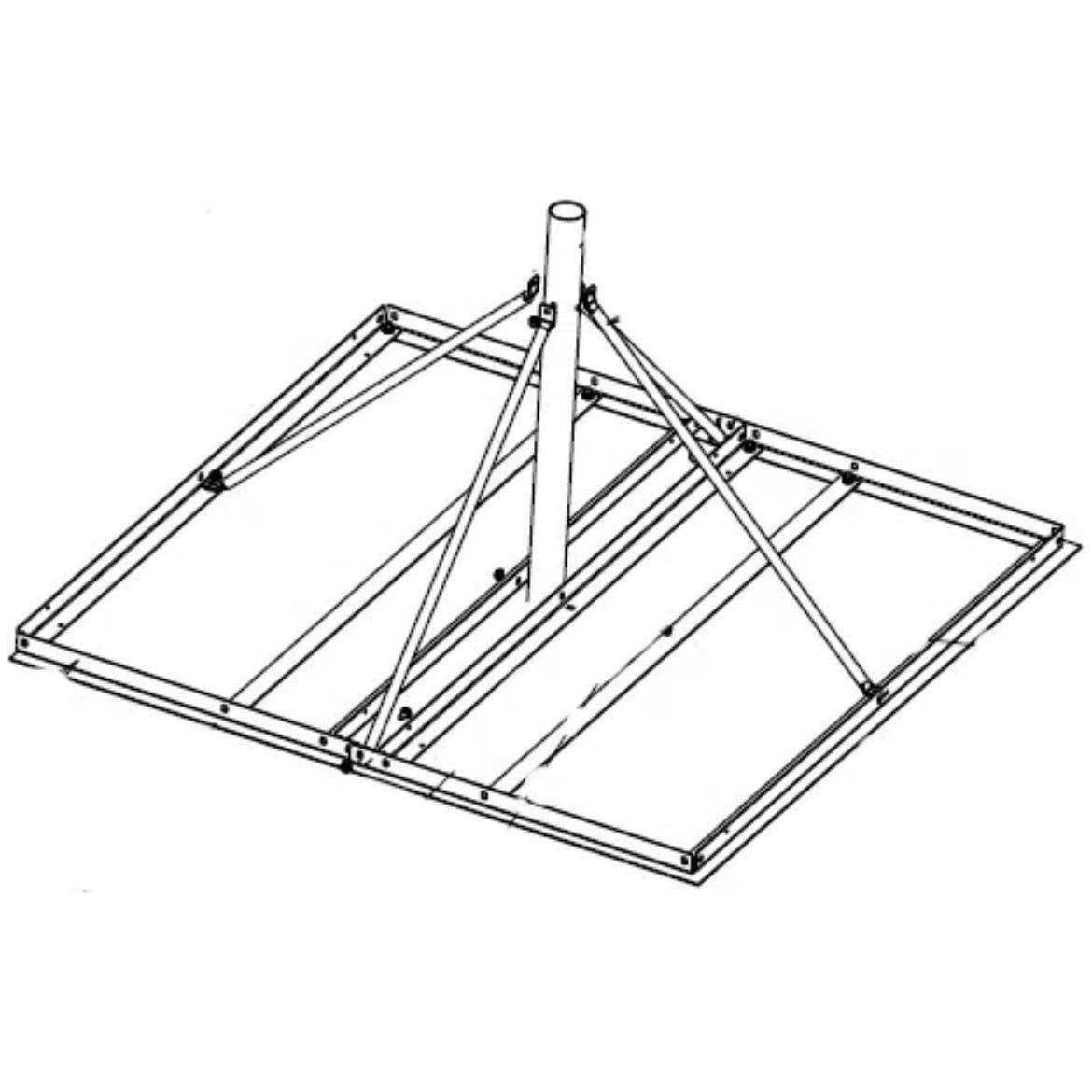 Heavy-Duty Non-Penetrating Flat Roof Mount with 2 3/8″ OD Mast for antennas and Wi-Fi applications.