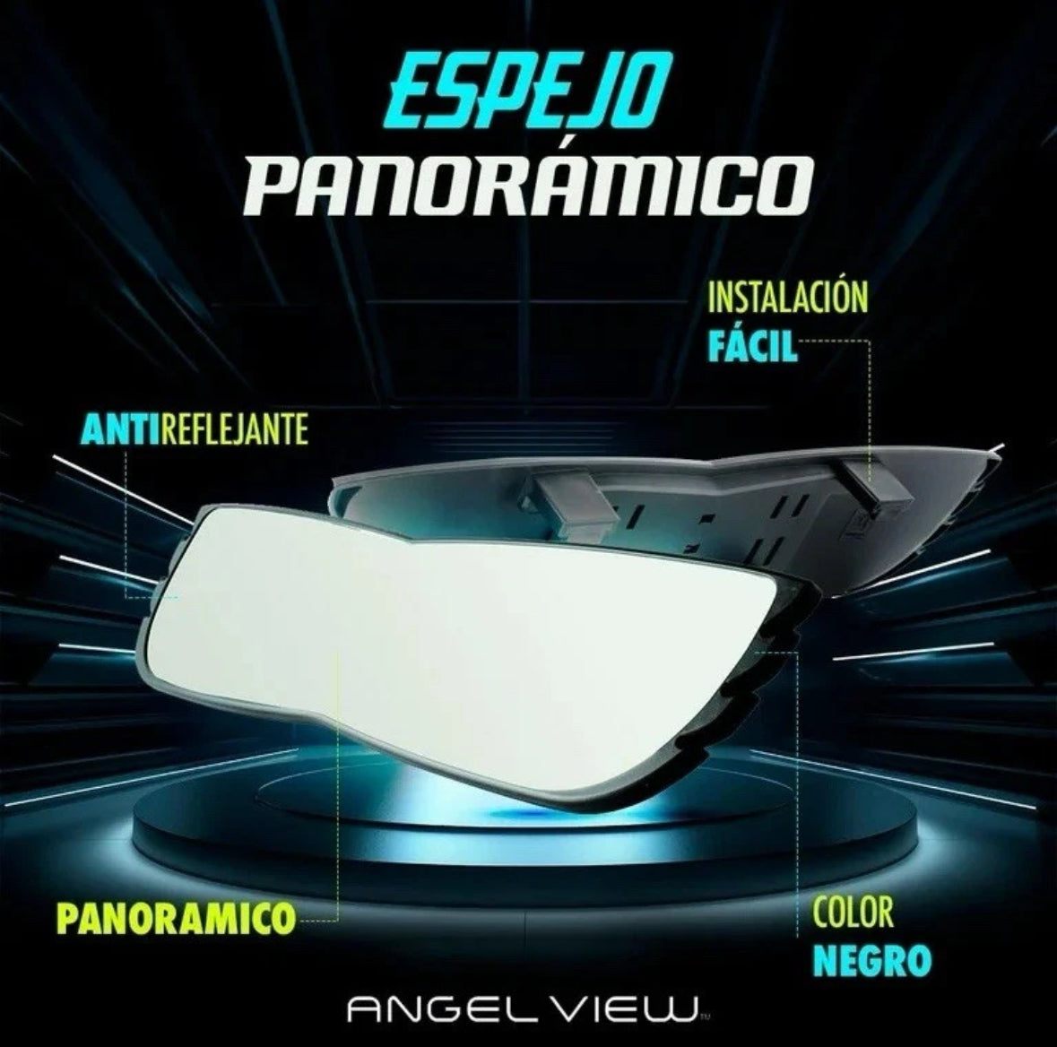 Angle View Wide-Angle Rearview Mirror, As Seen On TV Black Convex Car