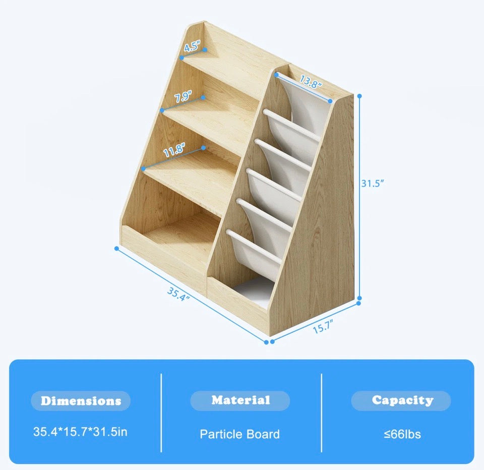 Latitude Run Maggiorina Kids Standard Bookcase, Storage Book Rack, Organizer Cabinet, Book Display