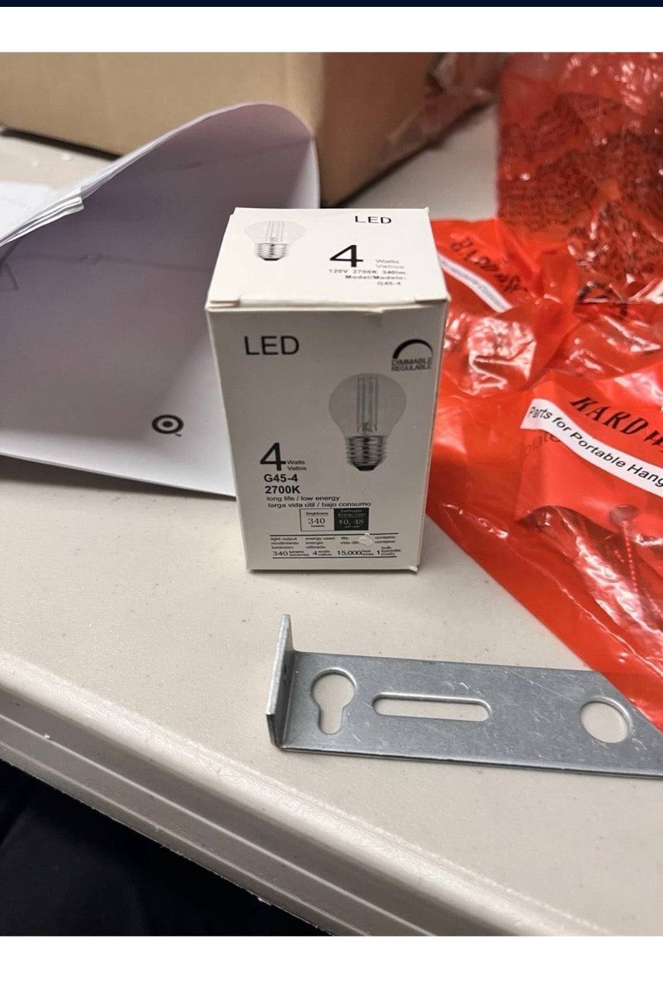 Open Box New Threshold Studio McGee Metal Wall Lamp Blavk Finish Dimmable Switch 20.5”W-7.5”H