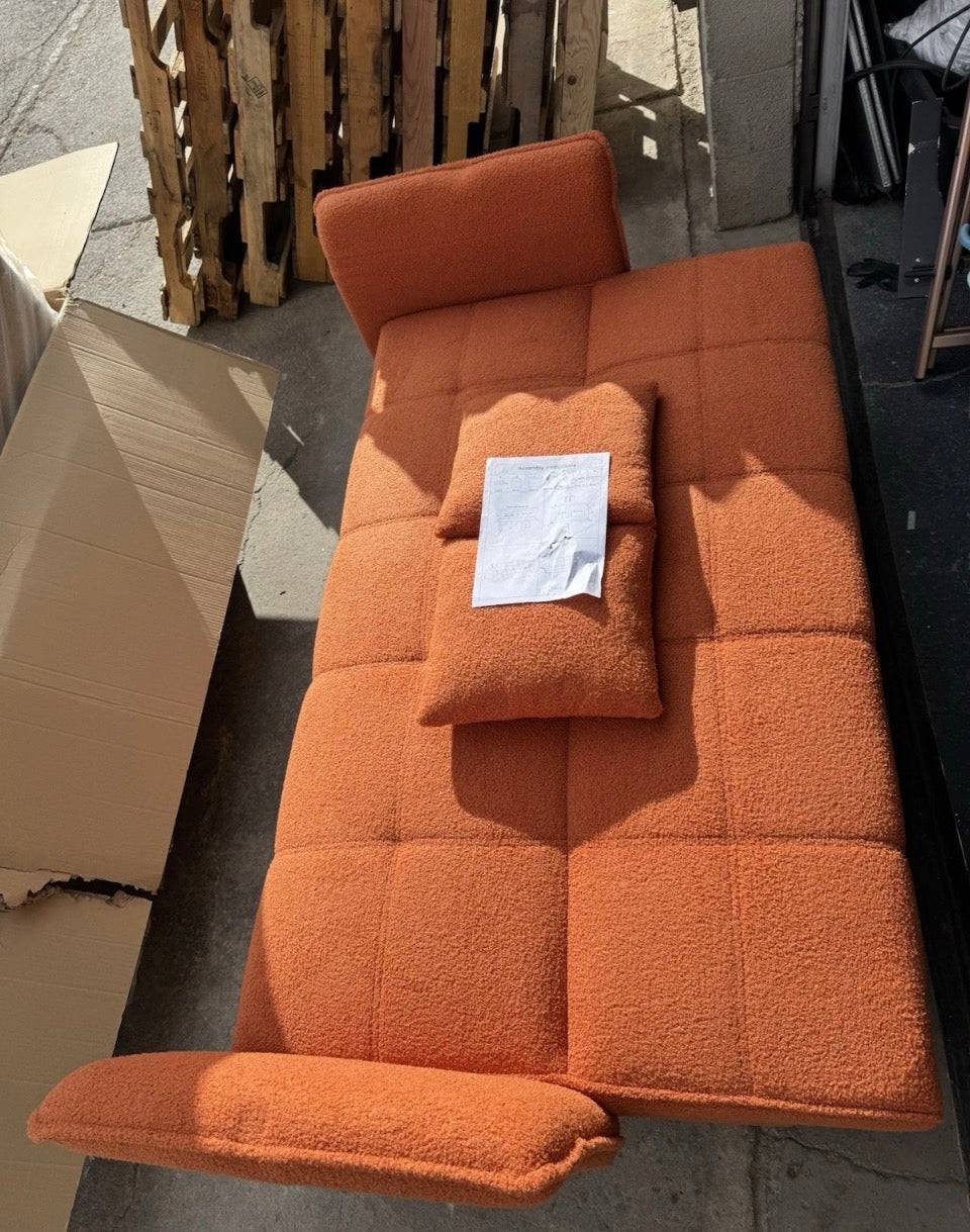 70-inch Teddy Fleece Sofabed, Convertible Futon Sofabed