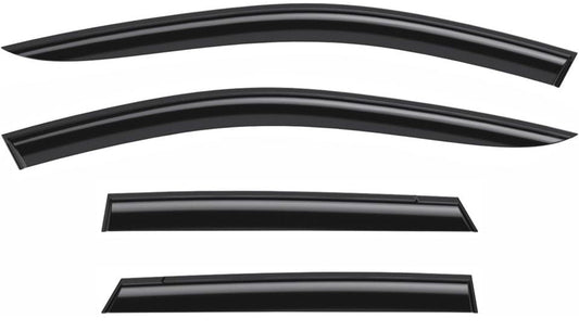Voron Glass Tape-on extra durable rain guards window deflectors for Ford Bronco Sport 2021-2024, 4 black polycarbonate pieces