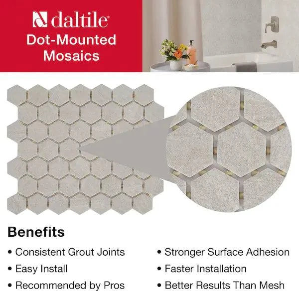 Open Box Daltile Nova Falls Gray 10 in. x 12 in. Glazed Ceramic Hexagon Mosaic Tile (9.72 sq. ft./Case)