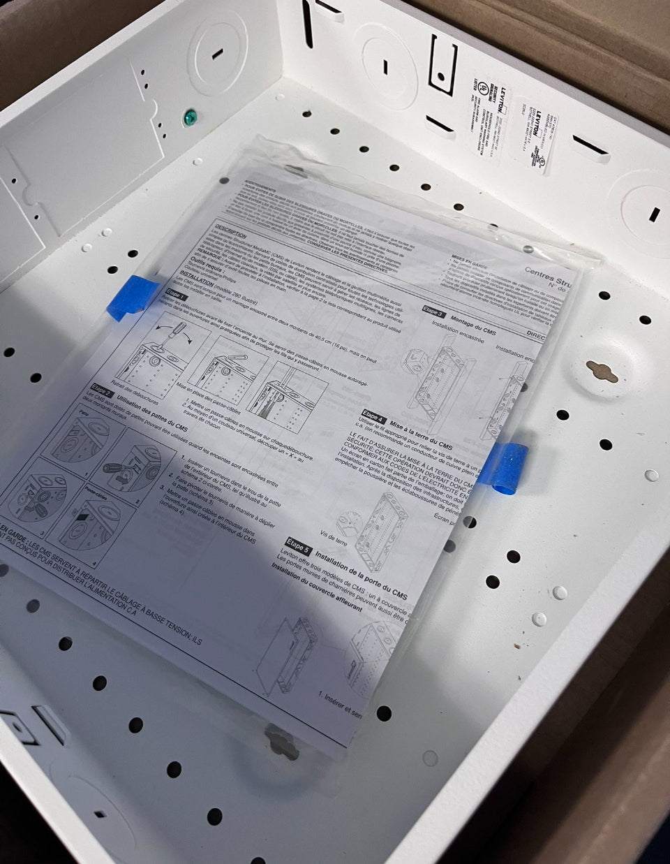 Open Box Leviton (Brand Rating: 4.5/5) © 14 in. Structured Media Enclosure and Flush Mount Cover, White 47605-140