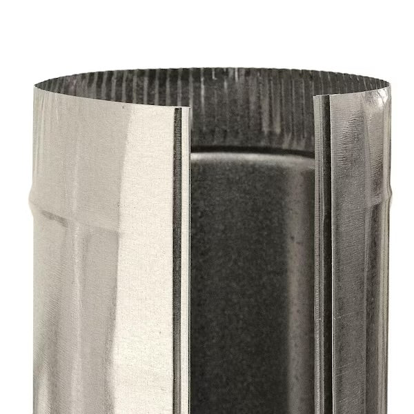 Open Box Master Flow 8 in. x 5 ft. Beaded Metal Duct Pipe