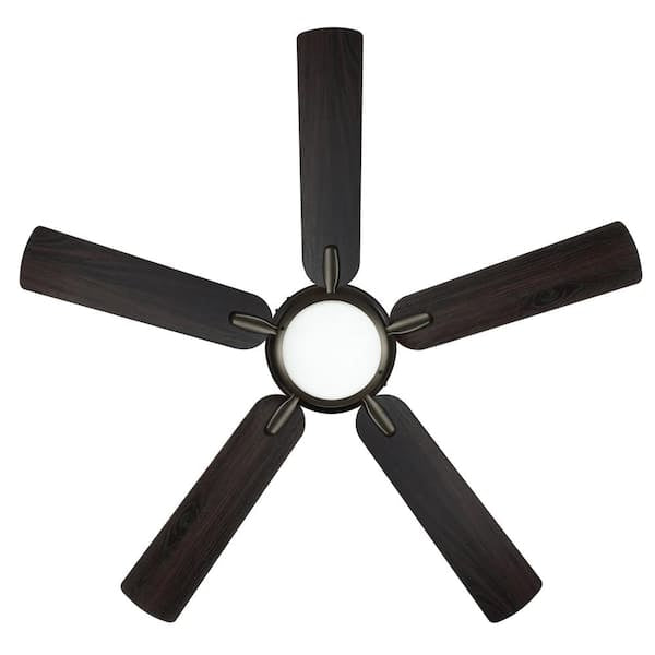 Open Box Hampton Bay Colton 52 in. Indoor Flat Bronze Low Profile Ceiling Fan with Light Kit and Bright White LED Bulbs Included