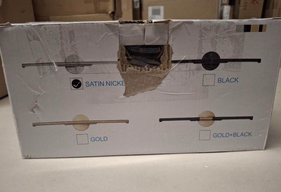 Open Box New LINSEEDS Brushed Nickel Bathroom Light Fixtures Over Mirror 24 Inch, 18W 360° Rotatable Dimmable 4000K LED Vanity Light Bar, Modern Bathr