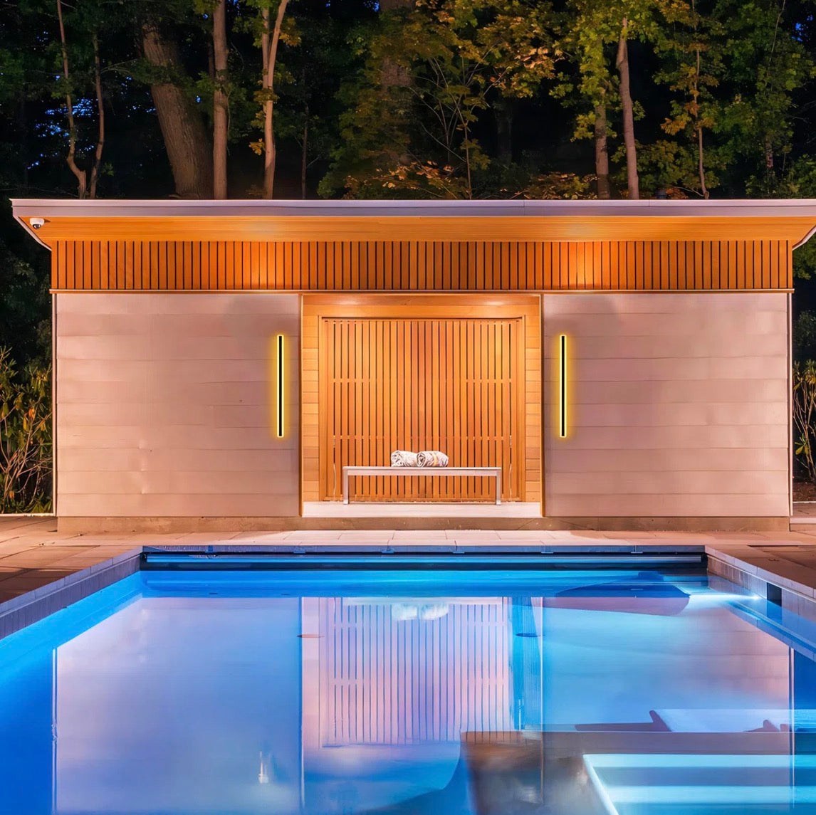 Ivy Bronx Barde Slender Sideway Outdoor Hardwired Bar Wall Sconce with LED Light Source