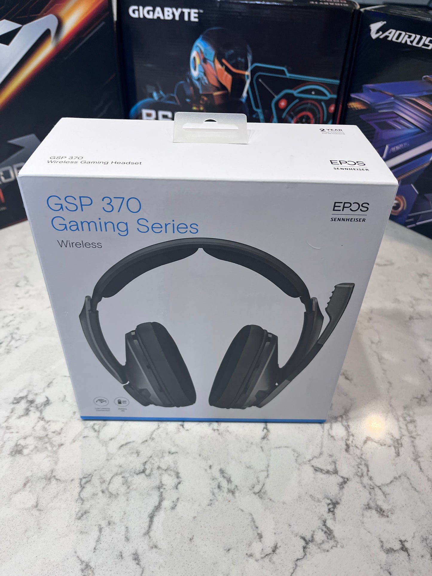 Open Box Sennheiser GSP 370 Over-Ear Wireless Gaming Headset, Low-Latency Bluetooth, Noise-Cancelling Mic, Flip-to-Mute, Audio Presets - PC, Mac, Wind