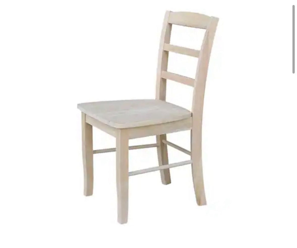 New International Concepts Unfinished Madrid Ladderback Dining Chairs (Set of 2)