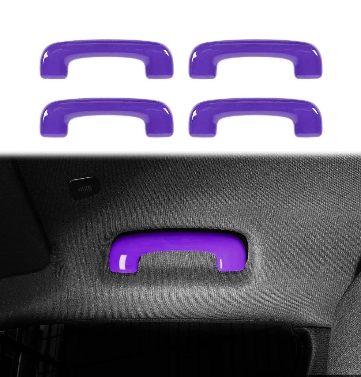 Purple ABS Charger roof top handle cover trims for 2015-2024 Dodge Charger interior accessories with double-sided tape, 4-piece set