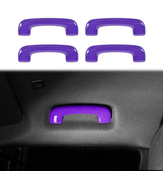 Purple ABS Charger roof top handle cover trims for 2015-2024 Dodge Charger interior accessories with double-sided tape, 4-piece set