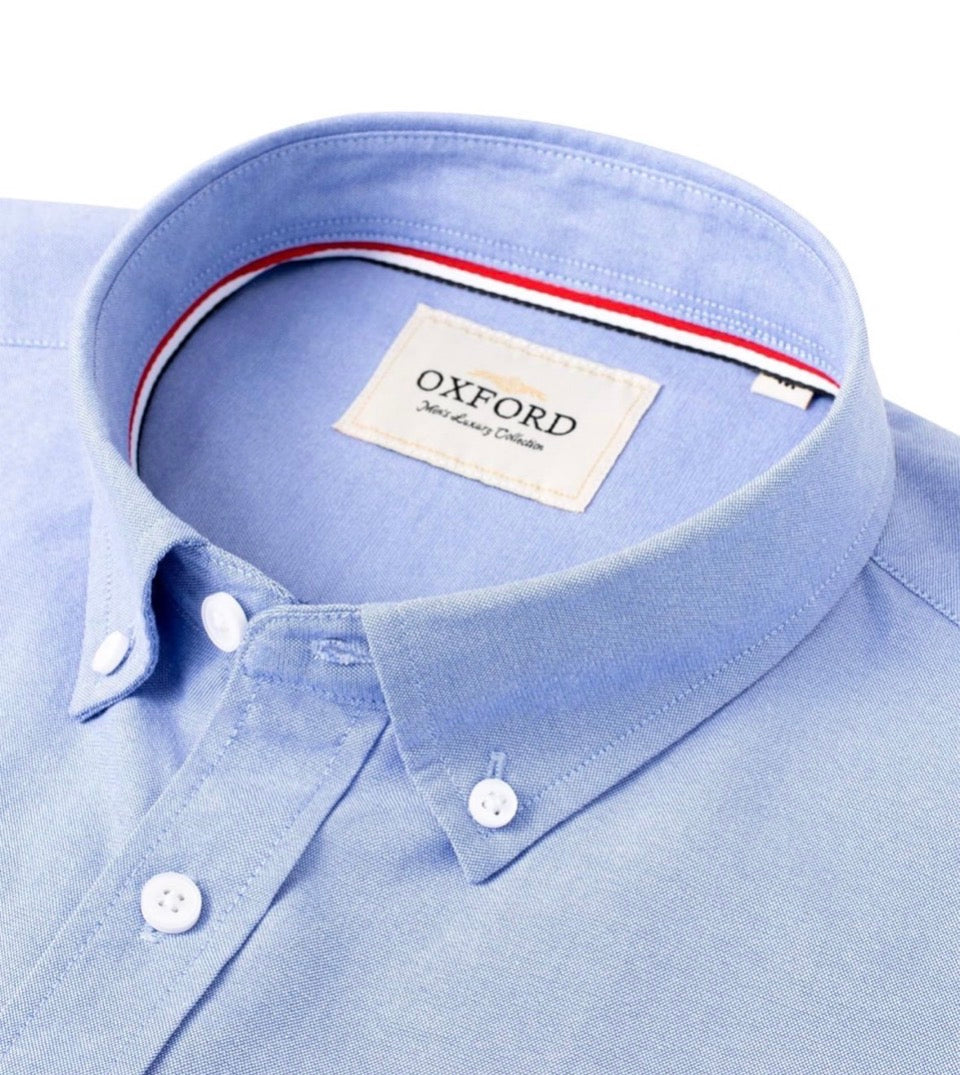 Alimens & Gentle Mens Solid Oxford Shirt Long Sleeve Dress Shirt Work Casual But