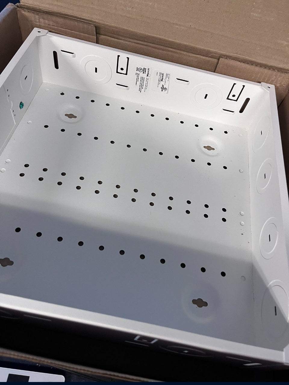 Open Box Leviton (Brand Rating: 4.5/5) © 14 in. Structured Media Enclosure and Flush Mount Cover, White 47605-140