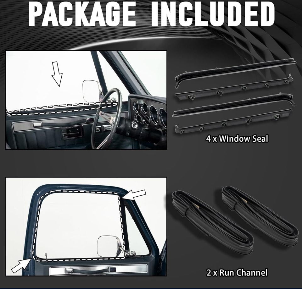 Open Box WEILEITE Front Door Window Channel Felt Trim Seal Weather Stripping Kit 