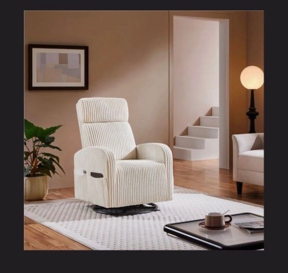 Open Box New YAHEETECH Corduroy Swivel Nursery Glider Chair for Nursery Room Living Room