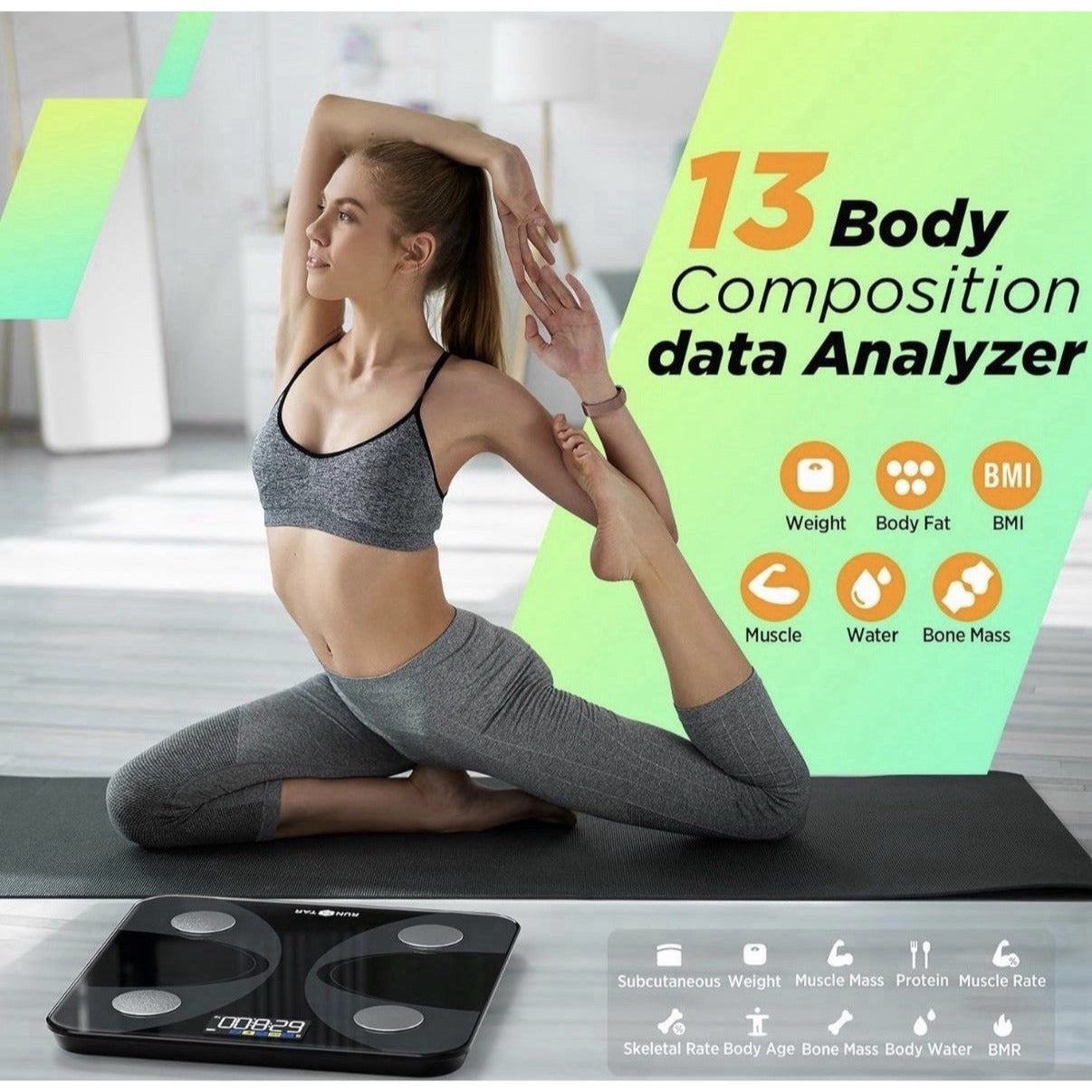RunSTAR Digital Smart Scale – Body Weight & Fat Percentage Analyzer with App