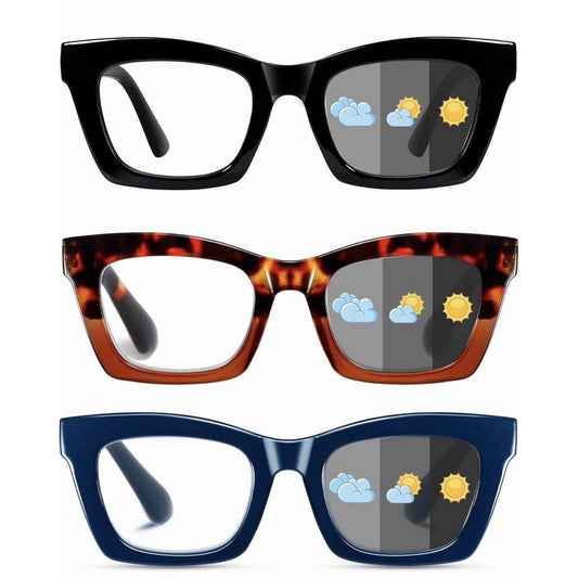 Hubeye progressive reading glasses for women with blue light filter and photochromic lenses