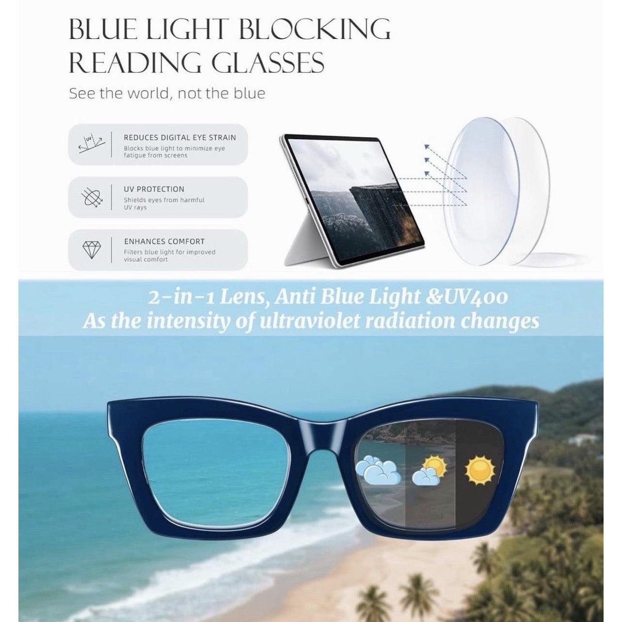 Hubeye Progressive Reading Glasses For Women Fashion Style Blue Light