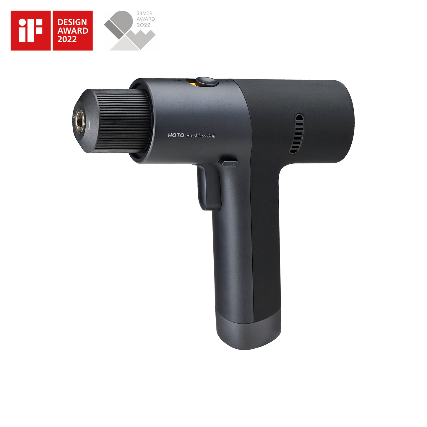 Cordless brushless electric drill with ergonomic design and USB-C charging port