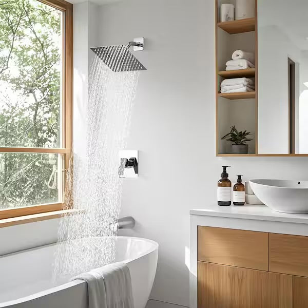 Open Box AKLFGN Single Handle 2-Spray Tub and Shower Faucet 2.2 GPM in. Polish Chrome (Valve Included)
