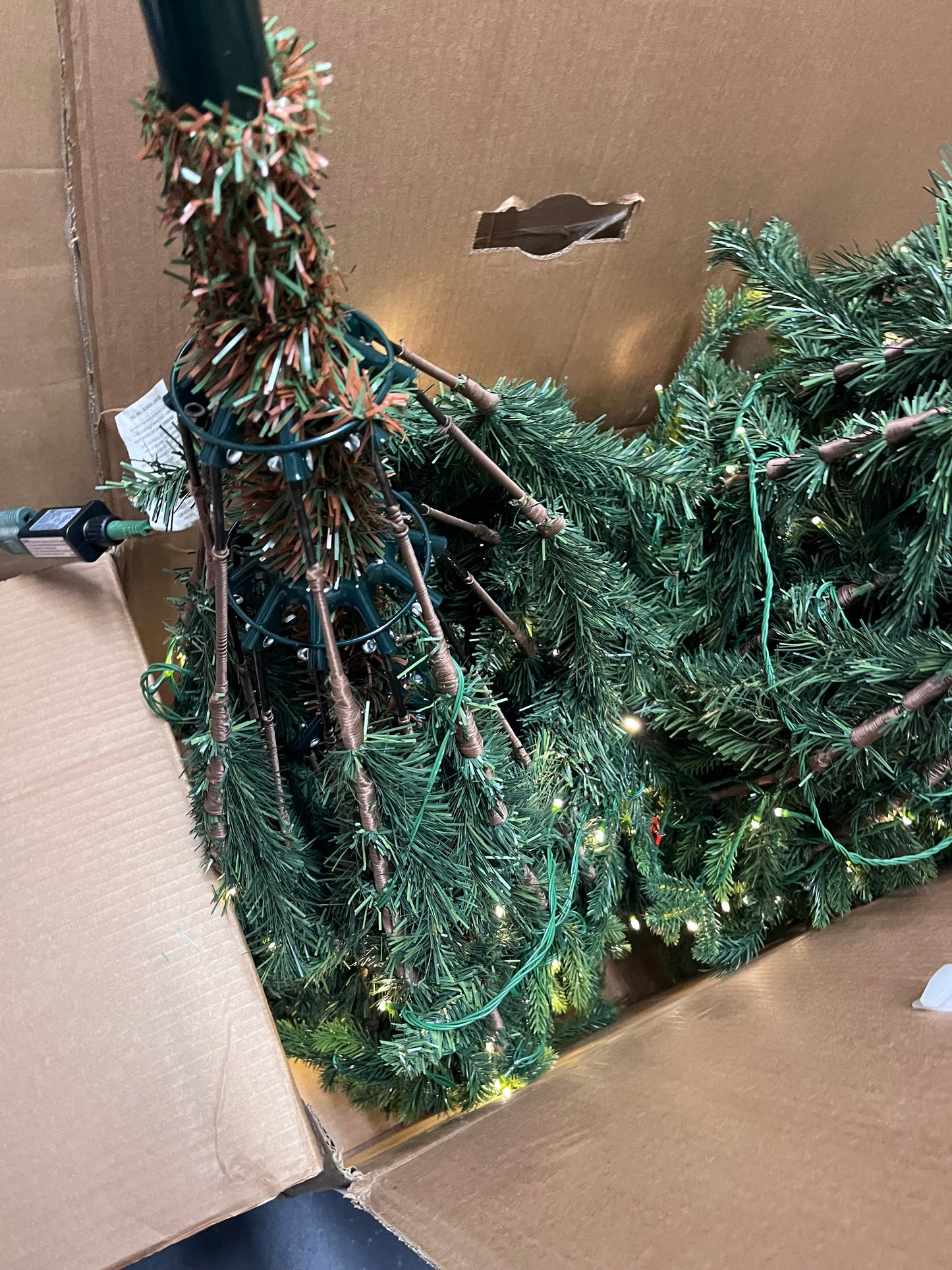 Canora Grey 7.5Ft Pre-Lit Green Full Artificial Pine Christmas Tree with Metal Stand