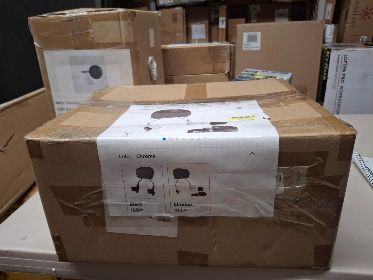 Open Box New AUFER Detachable Backrest Sissy Bar Upright Passenger Backrest