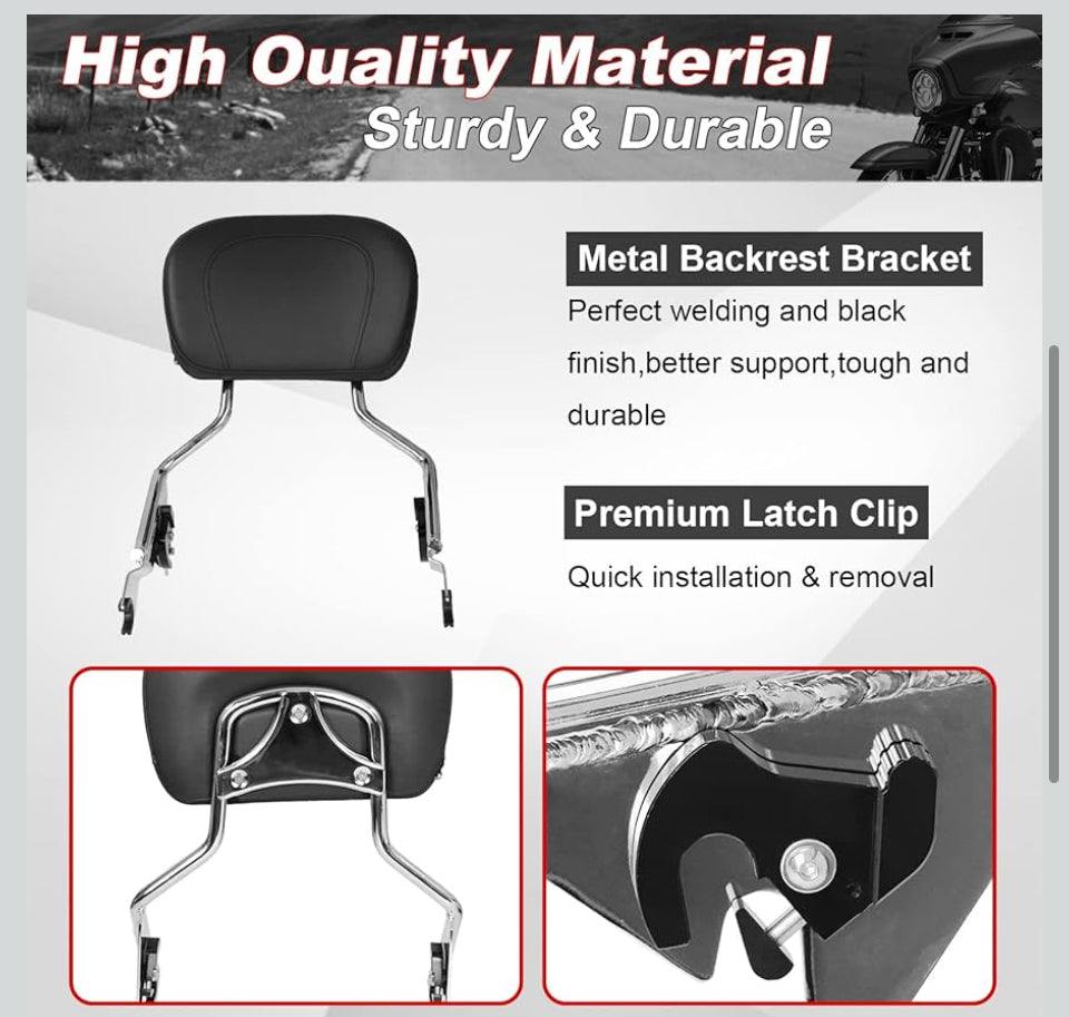 Open Box AUFER Detachable Backrest Sissy Bar Upright Passenger Backrest With Back Rest Pad Compatible With For Touring Road King Street Glide Electra