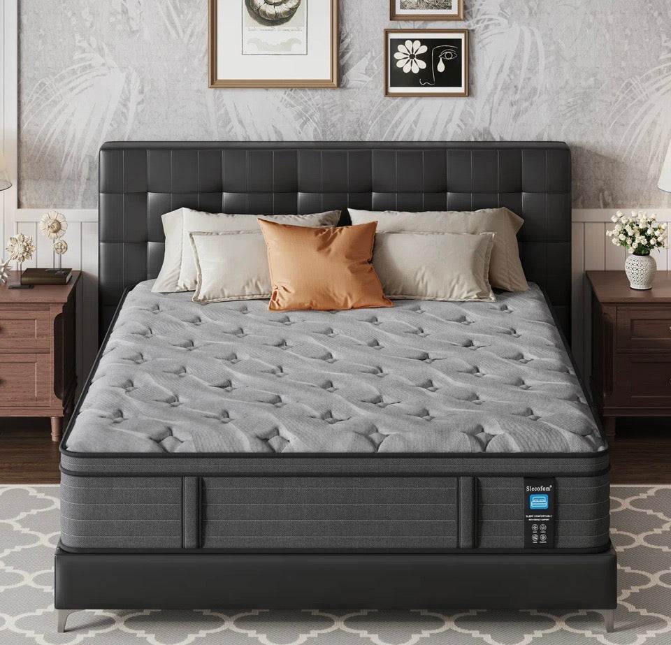 Jarrettsville 12" Firm and Comfortable Hybrid Mattress with Gel Memory Foam