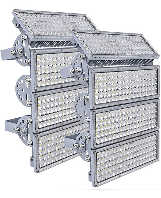 Kekeou 800W Stadium Lights Outdoor LED Flood Light 2 Pack 400W Field Lights Outdoor Adjustable Lighting Angle Sport Field Light 88000LM 6500K IP67 Waterproof for Arena Lighting
