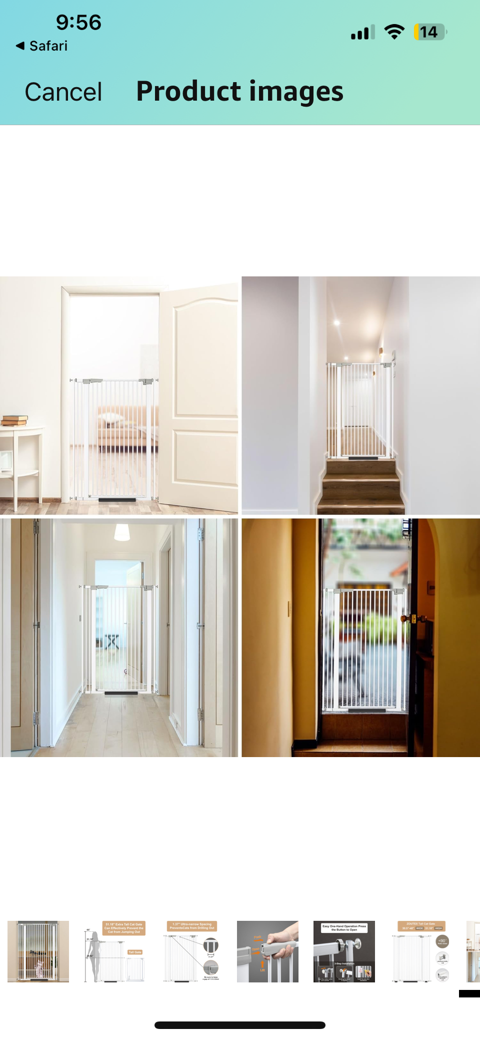 Open Box ZOUTEX 51.18"" Extra Tall Cat Gate for Doorway, 30.5""-40"" Auto Close Pet Gate Include 2.75"" and 5.5""
Extension Kits, No Drilling Pressure Mount Kit, Suitable for Doorways or Kitchen, New White