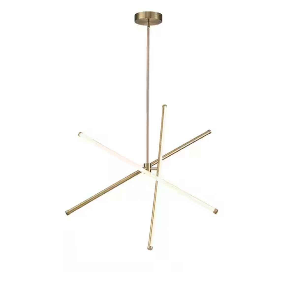 HUOKU 40-Watt 3-Light Dimmable Integrated LED Aged Brass Sputnik Chandelier