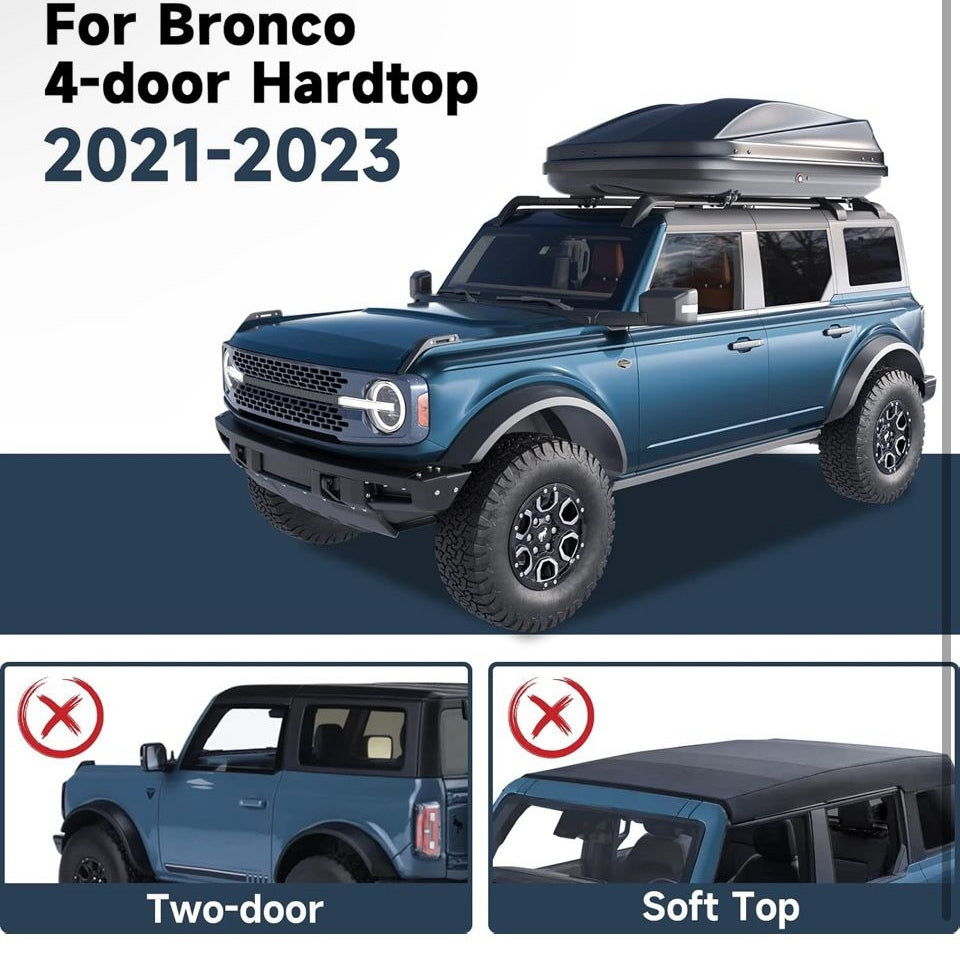 Open Box Mabett Roof Racks Compatible with Ford Bronco 2021 2022 2023, Cross Bars fit Bronco Accessories 4-Door Hardtop, Load Capacity Cargo of Luggage Ski Bike Carrier
(1 PC)