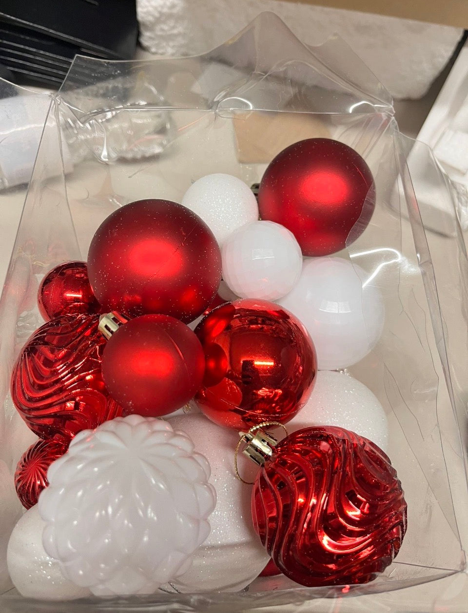 H Open Box Annecy Christmas Tree Ornaments - 36 PCS Shatterproof Christmas Ball Ornaments Set for Holiday, Wreath & Party Decorations (Multi-Size, Red,