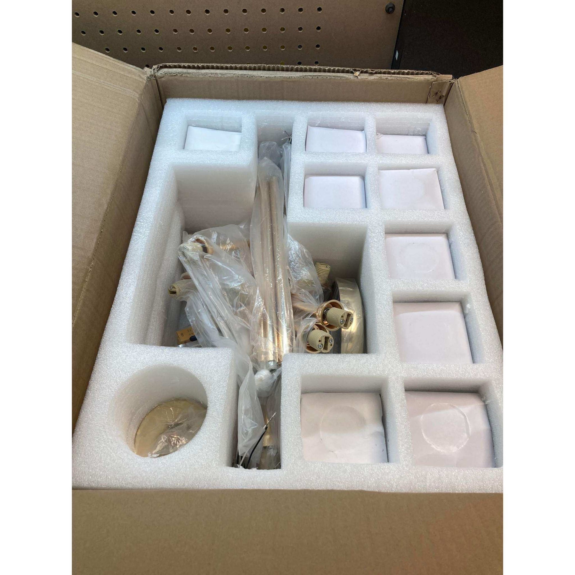 APBEAM Mid Century Sputnik Chandelier Brass Pendant Lighting - Selzalot