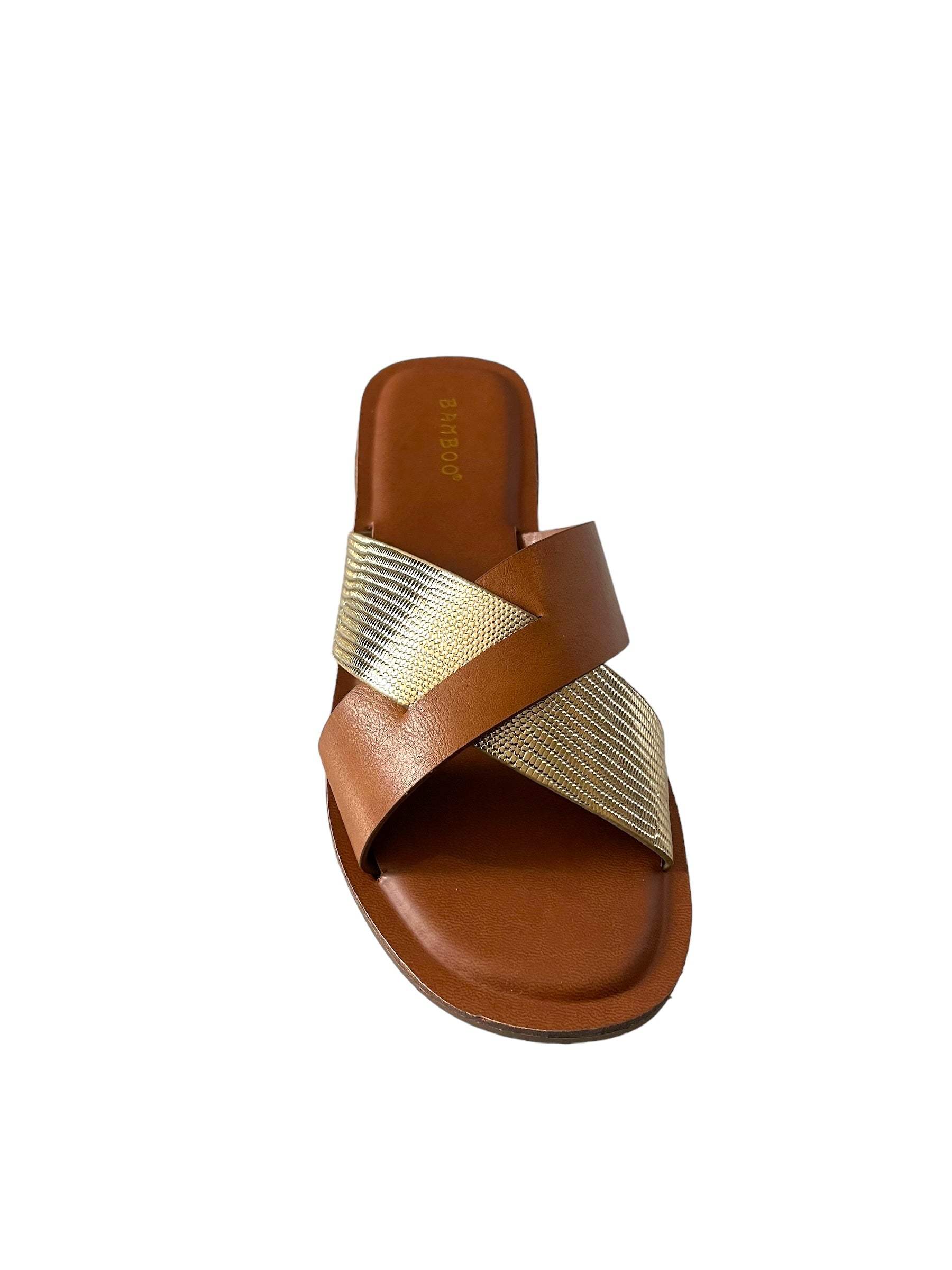 Bamboo Finest-17 Slip on Women's Cross Strap Sandals - Selzalot