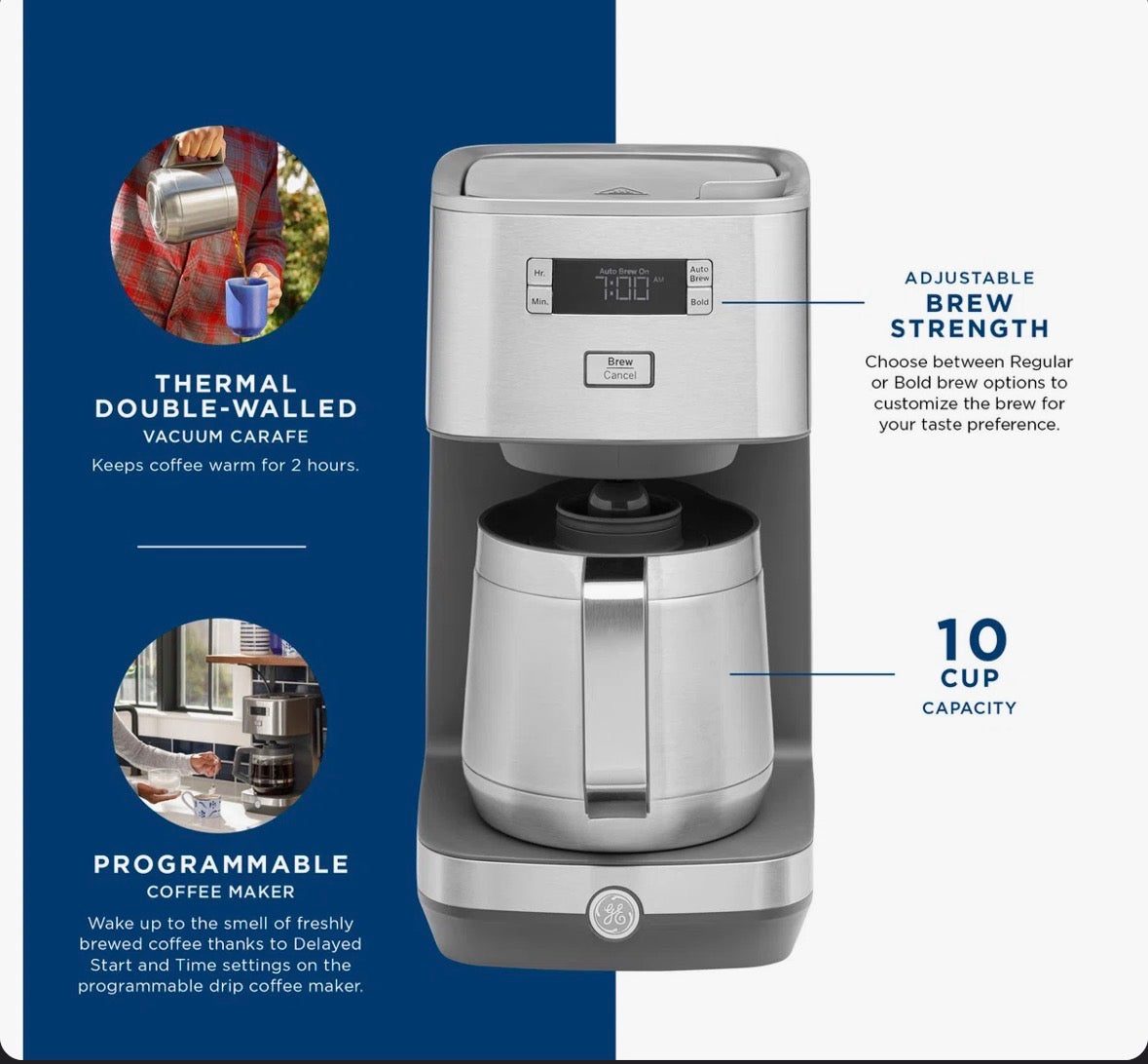 GE Drip Coffee Maker With Thermal Carafe G7CDABSSTSS