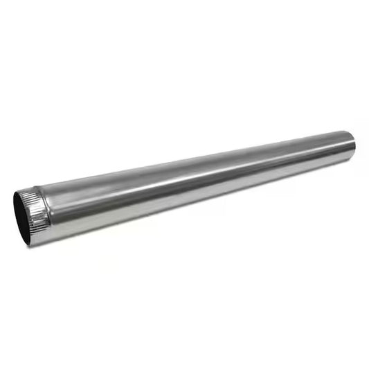 Open Box Master Flow 8 in. x 5 ft. Beaded Metal Duct Pipe