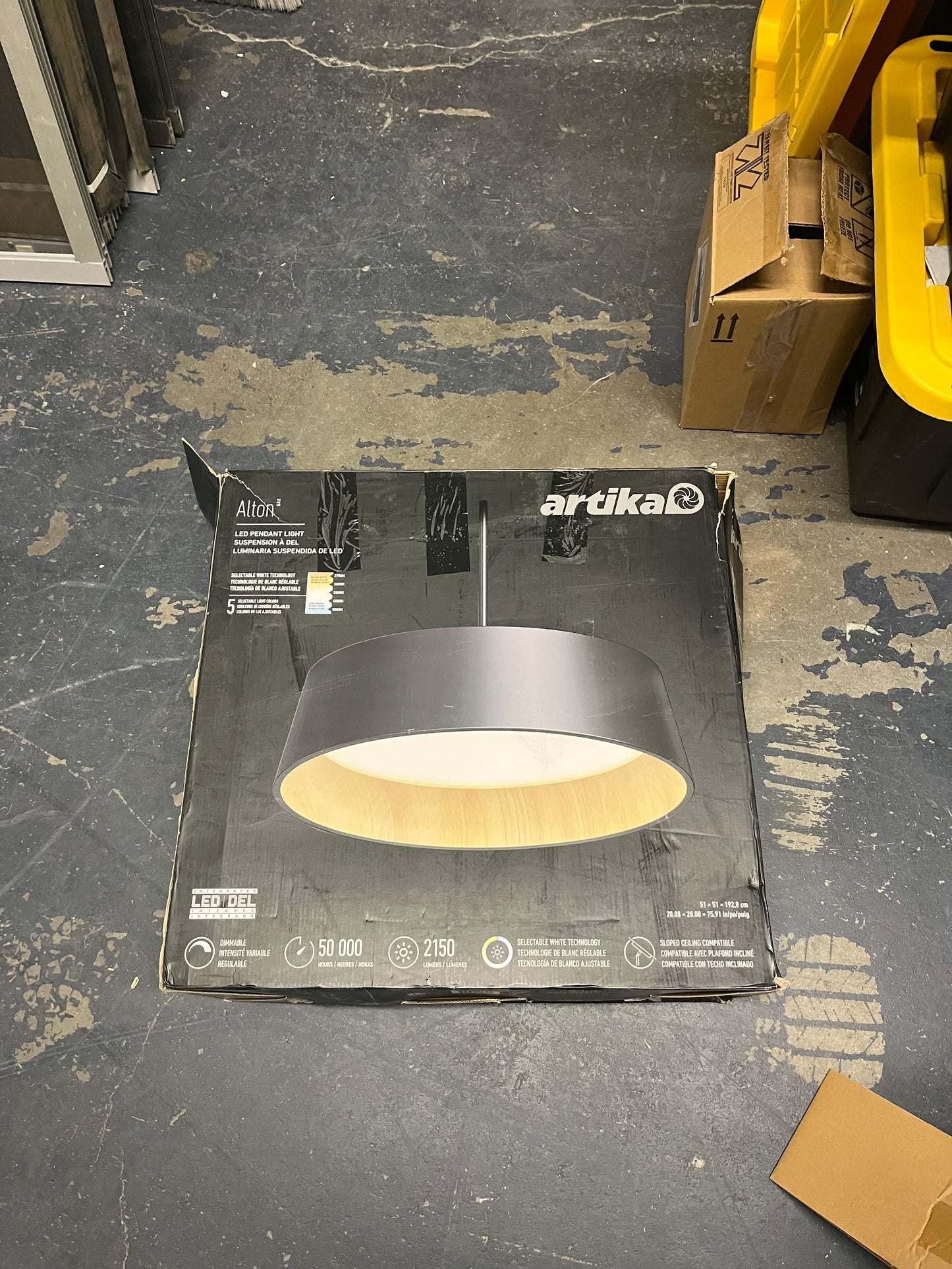 Artika Alton 43-Watt Integrated LED Black 5 CCT Modern Hanging Pendant Chandelier Light Fixture for Dining Room or Kitchen