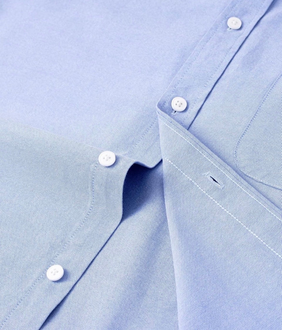 Alimens & Gentle Mens Solid Oxford Shirt Long Sleeve Dress Shirt Work Casual But