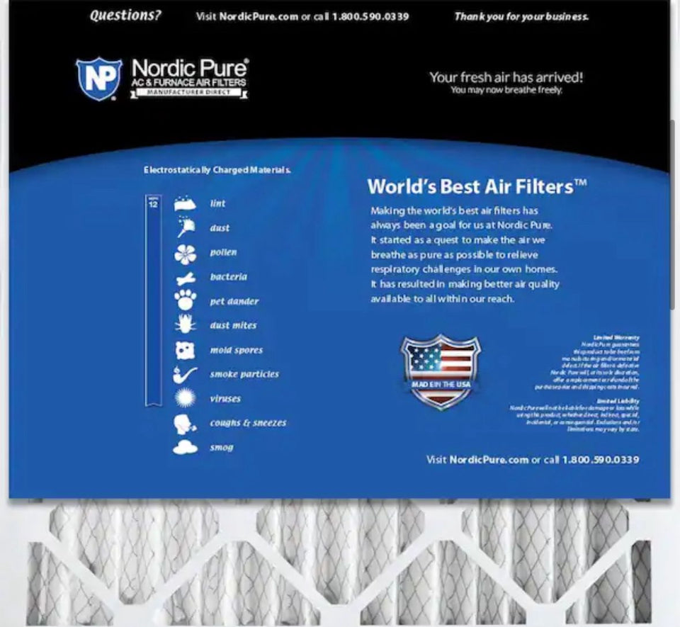 OPEN BOX NEW 20 in. x 30 in. x 2 in. Allergen Pleated MERV 12 Air Filter (3-Pack)