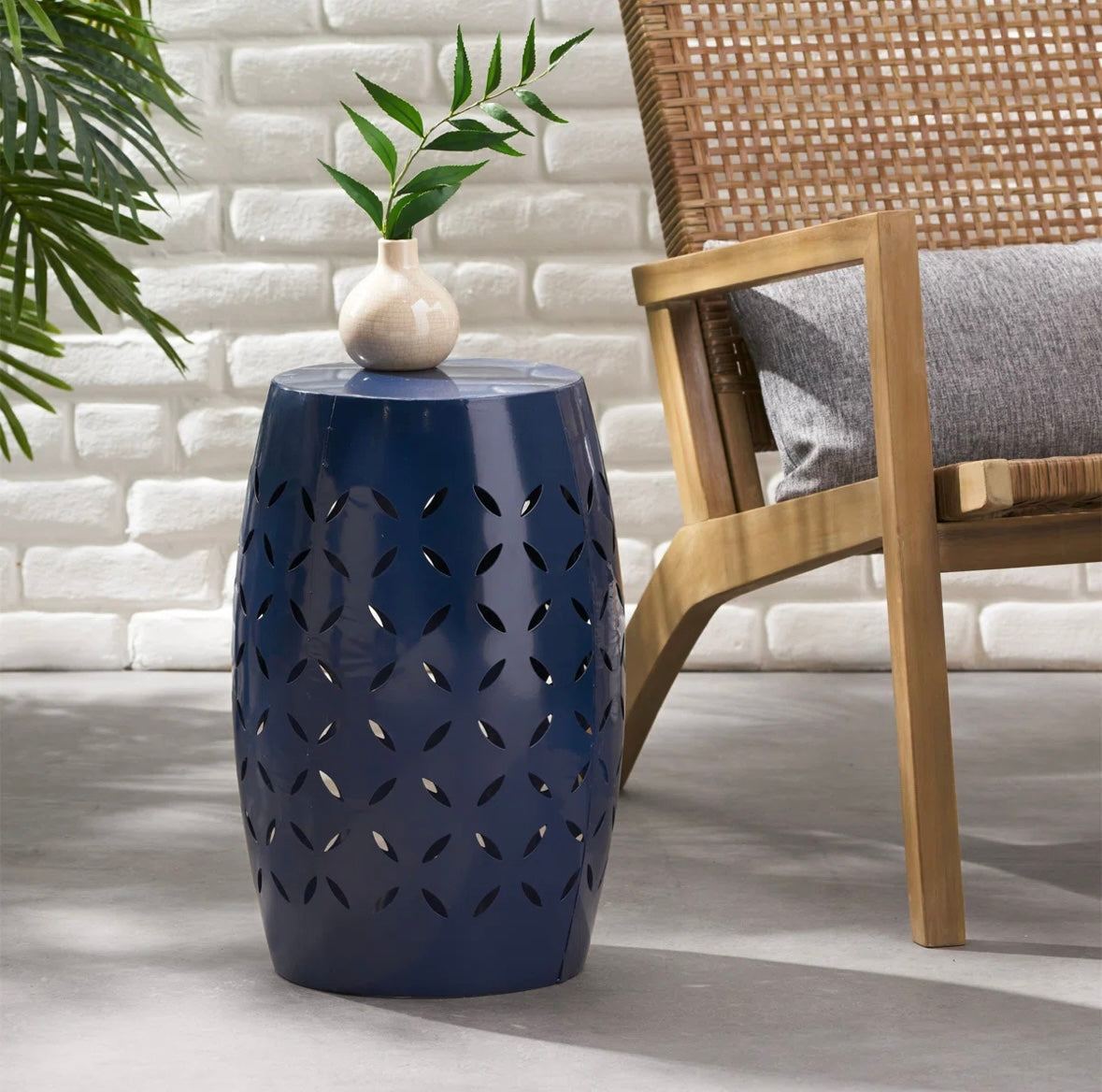 Babeth Iron Side Table 12.25 inches deep x 12.25 inches wide x 17.75 inches high all-metal construction