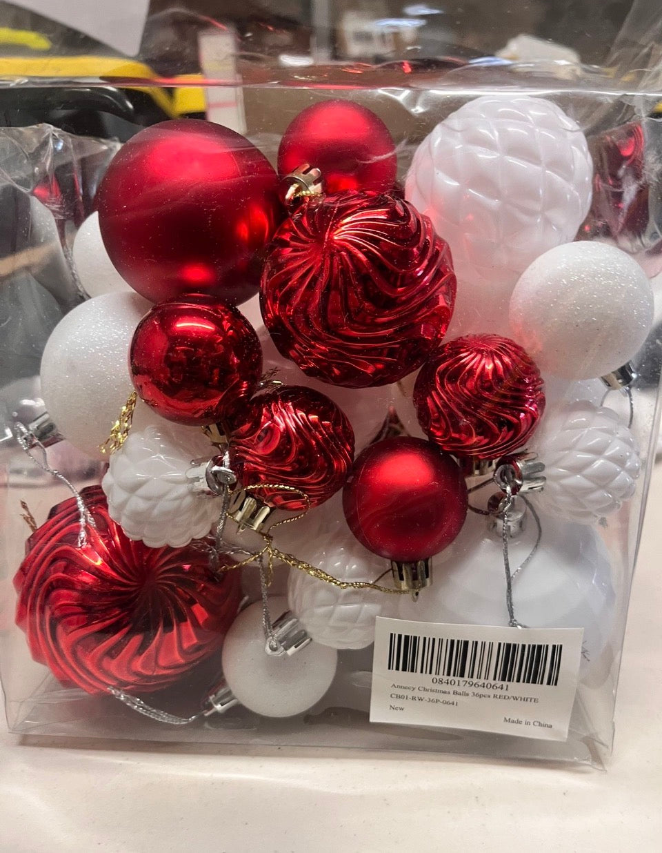 H Open Box Annecy Christmas Tree Ornaments - 36 PCS Shatterproof Christmas Ball Ornaments Set for Holiday, Wreath & Party Decorations (Multi-Size, Red,