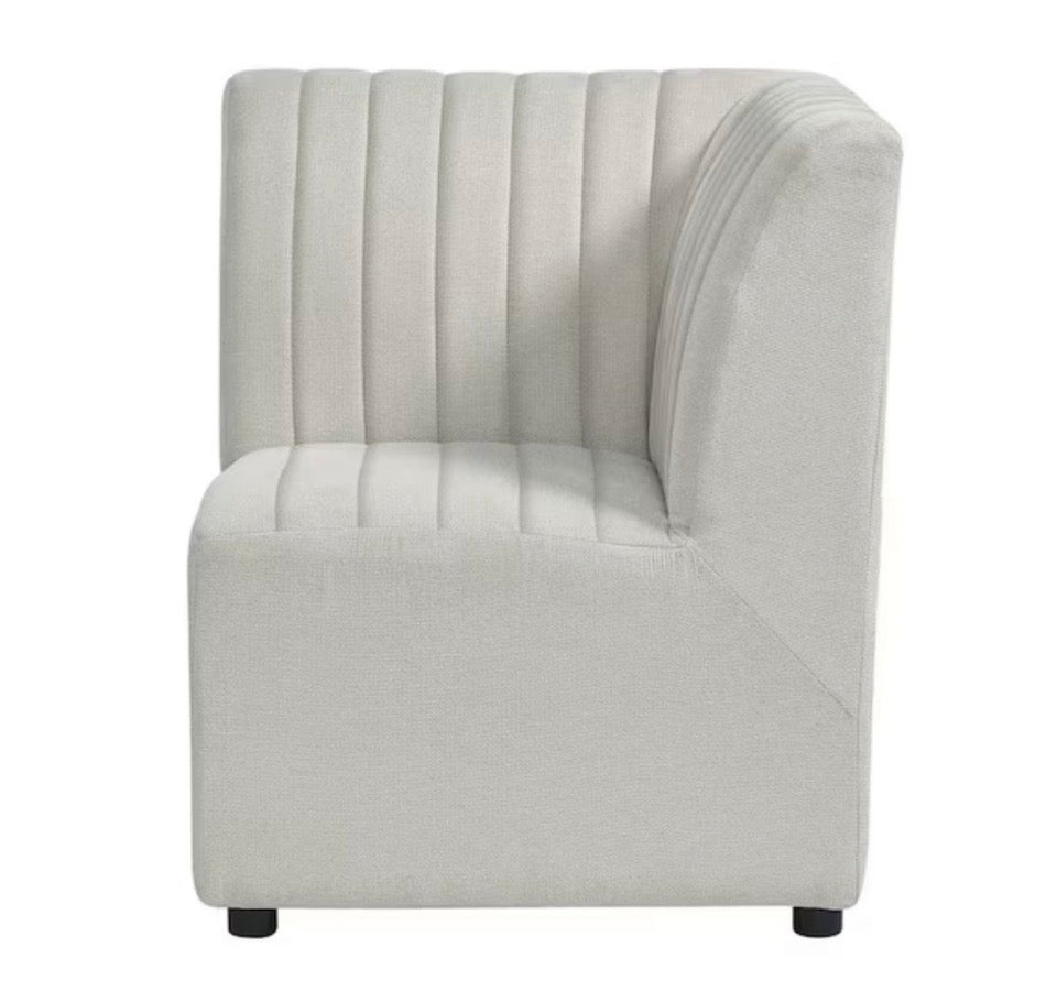 NEW Picket House Furnishings Rizzo Beige Linen Wood Upholstered Dining Corner Chair 1