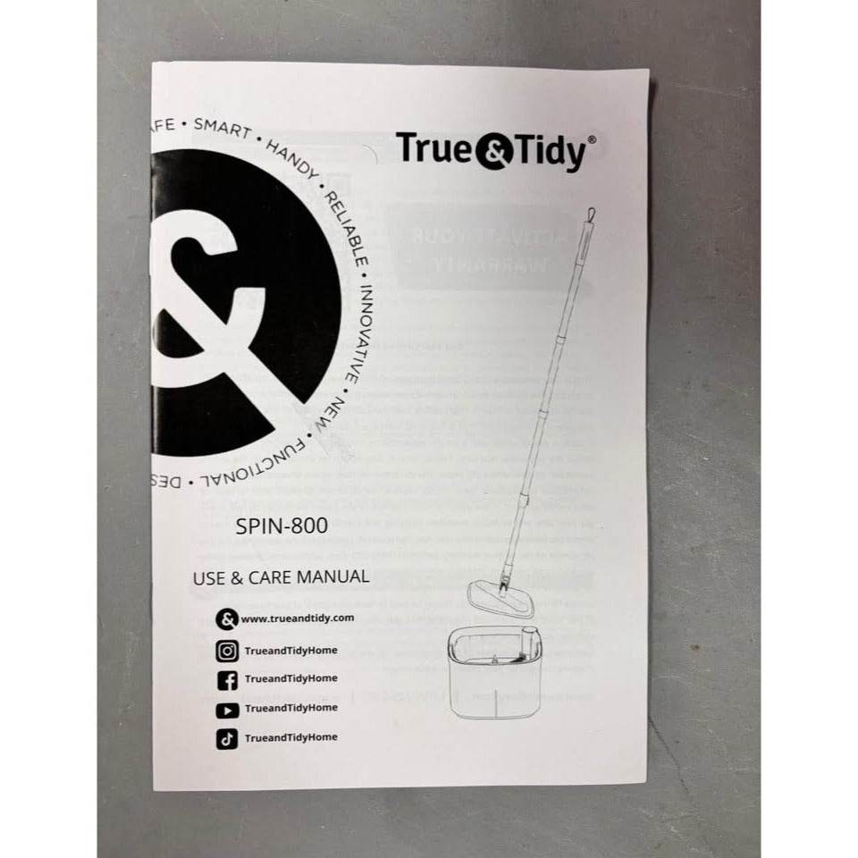 True & Tidy SPIN-800 TrueClean Mop and Bucket System Self Wringing Spin Mop with Separate Compartmen