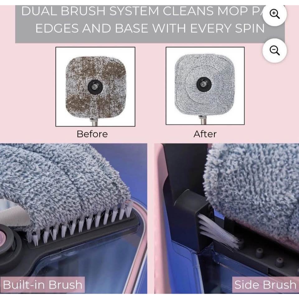 True & Tidy SPIN-800 TrueClean Mop and Bucket System Self Wringing Spin Mop with Separate Compartmen